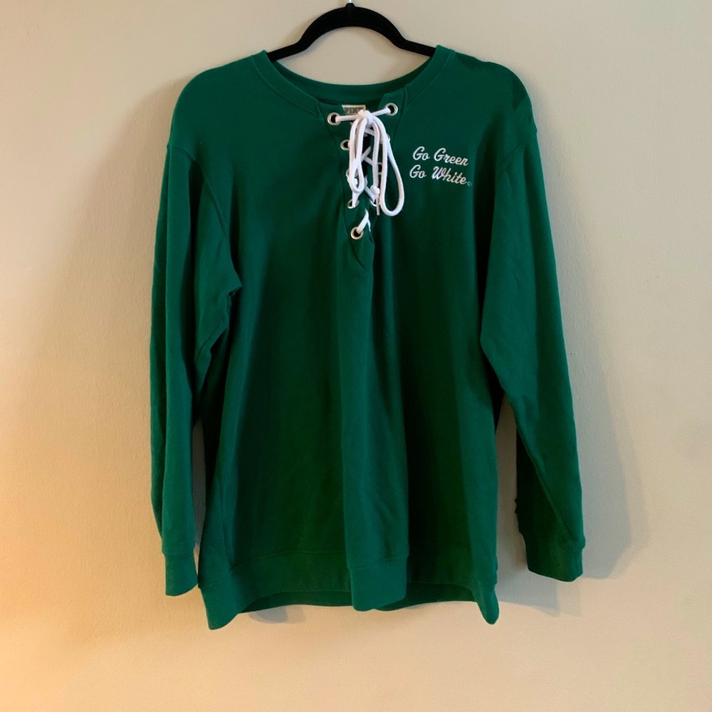 Michigan State Lace-Up Crewneck